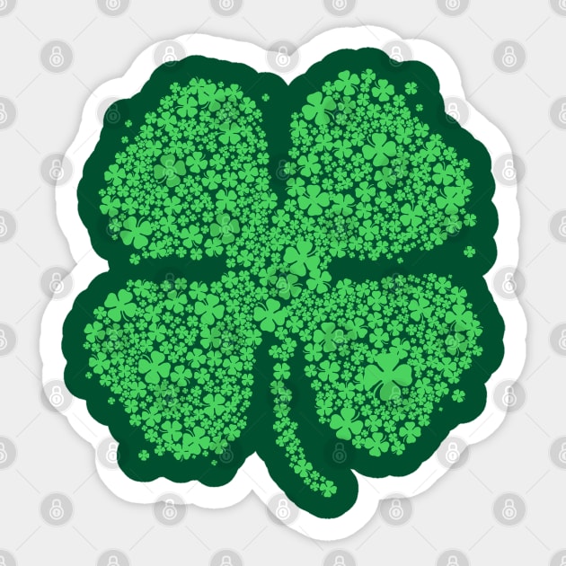 Four Leaf Clover Green Shirt St Patricks Day Shamrock Shirt II Sticker by vo_maria